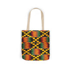 Kente Pattern Canvas Tote Bag — Vibrant African Print Market Tote Printify