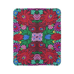 Vibrant Floral Mosaic Sherpa Blanket — Plush Fleece Throw Printify