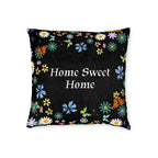 Floral Home Sweet Home Square Pillow - Cozy Decor for Living Room & Bedroom Printify