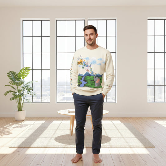 ElephantUnisex Sweatshirt, Handcrafted Space Design Comfy Pullover, Celestial Print