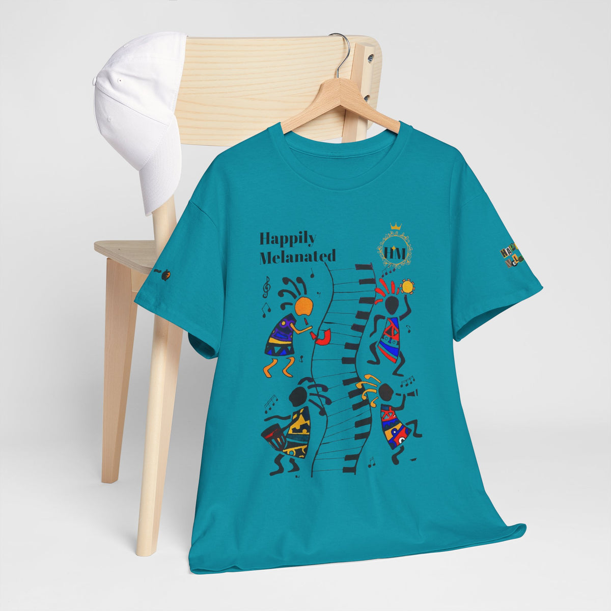 Afro Music, Piano Graphic Unisex Tee, Hand Drawn Music Shirt, Jazz Lover Gift, Musical Art Printify
