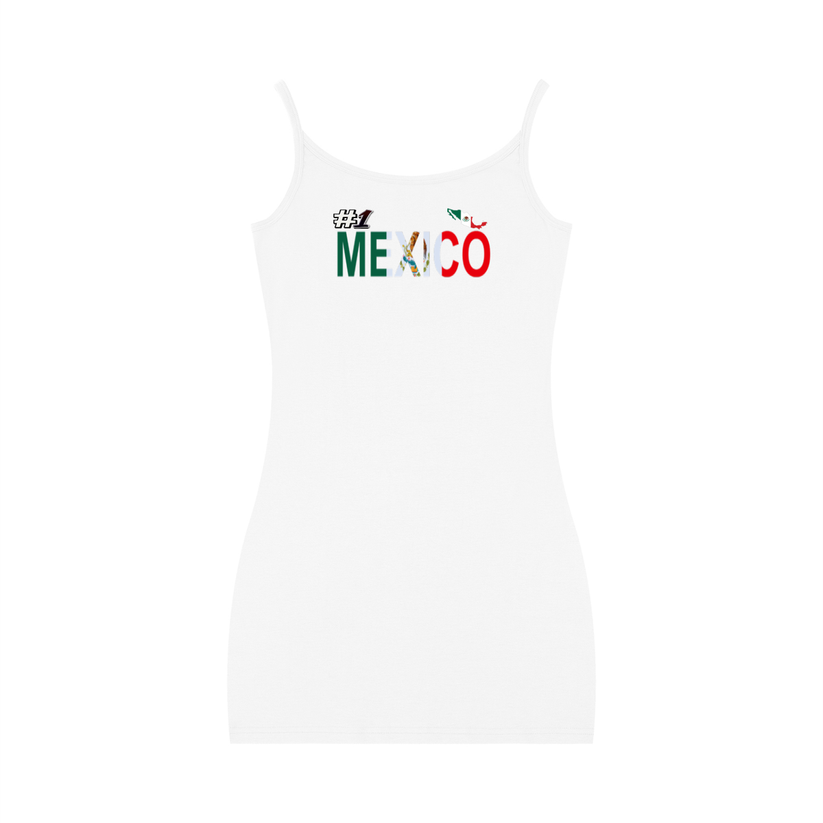 Women’s Sleeveless Fitted Dress Featuring a Mexico Flag-Inspired Design