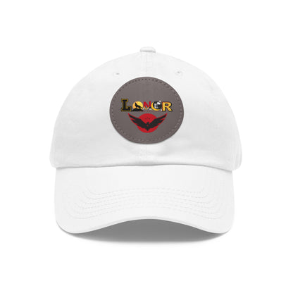 Dad Hat - Lone Wolf Themed Unisex Dad Hat with Leather Patch (Round) Unisex