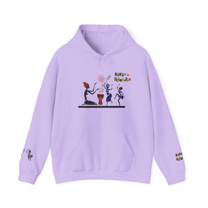 Ethnic Streetwear Unisex Heavy Blend, Hand-Drawn Tribal Music Art, Daily Wear