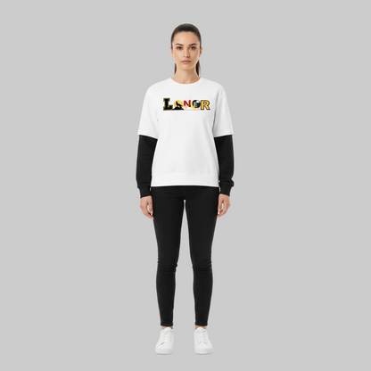 I See Humans Graphic Unisex Layered Contrast Sleeve Cotton T-Shirt