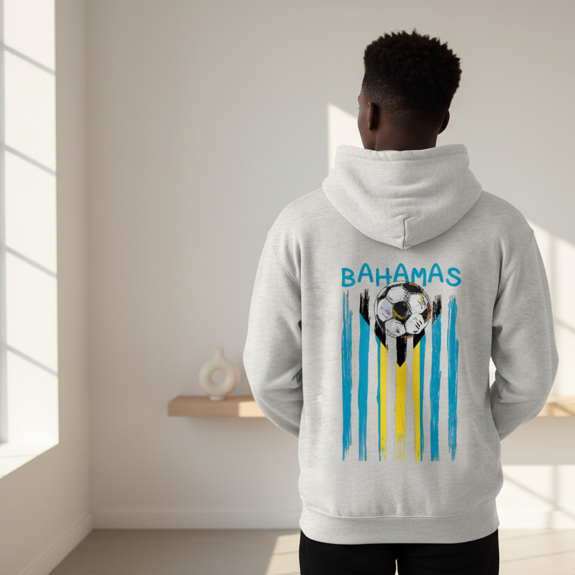 Bahamas Flag Themed Graphic Oversize Fleeced Unisex Hoodie
