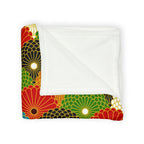 Retro Fan Pattern Polyester Blanket — Colorful Geometric Throw for Living Room & Gift Printify