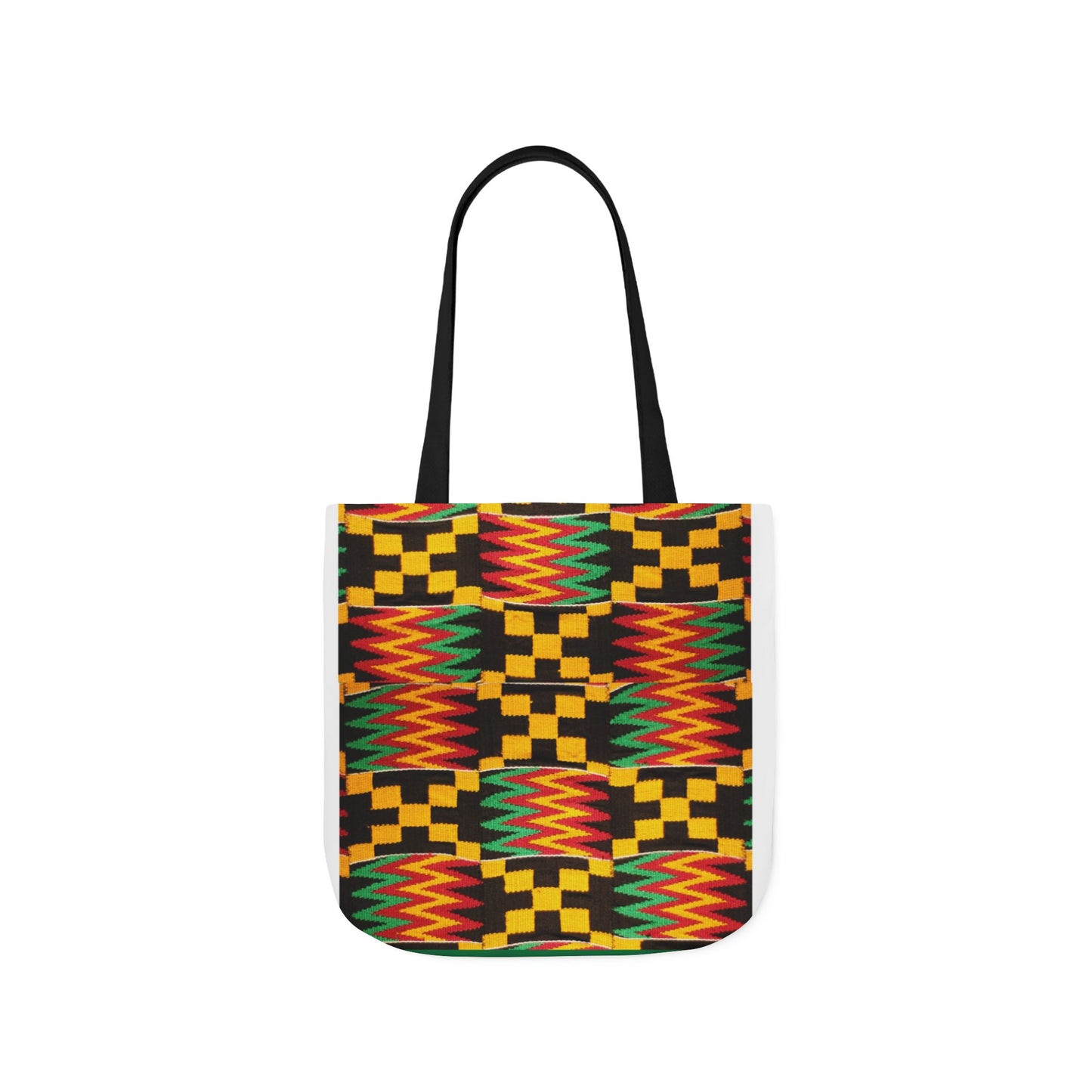 Kente Pattern Canvas Tote Bag — Vibrant African Print Market Tote