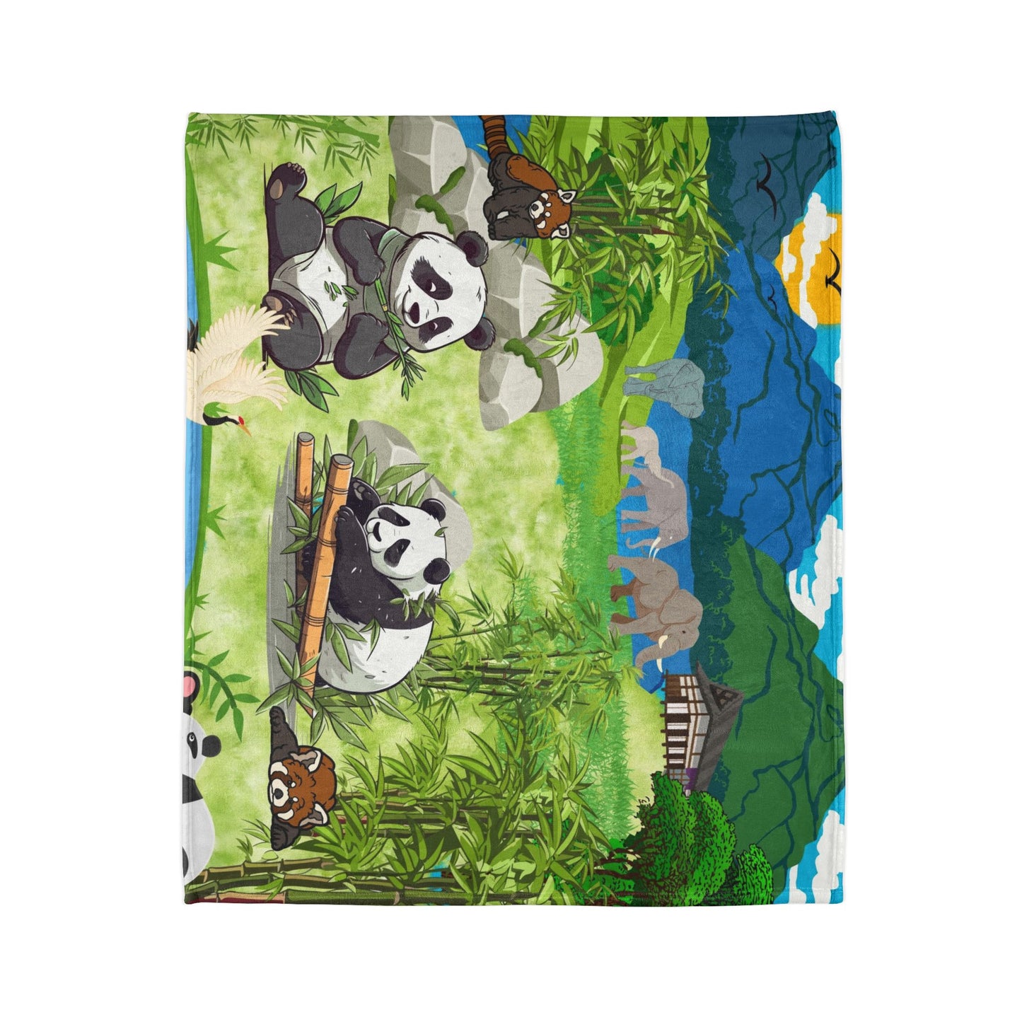 Cozy Panda-Themed Soft Polyester Blanket for Kids