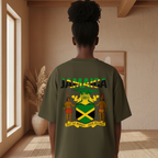 Jamaica Flag Art Themed Graphic Boxy Oversized Unisex T-Shirt