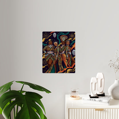 Afro-Futurism Queens Wall Art (Bold Black Women Illustration), Acrylic Wall Art