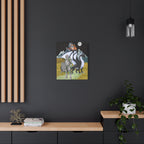 Medieval Knight & Dragon Castle Night Matte Stretched Canvas Printify