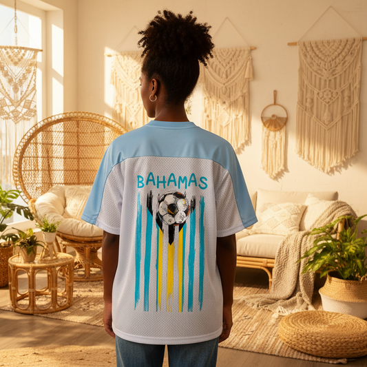 Bahamas Oversized Mesh V-Neck Soccer Jersey