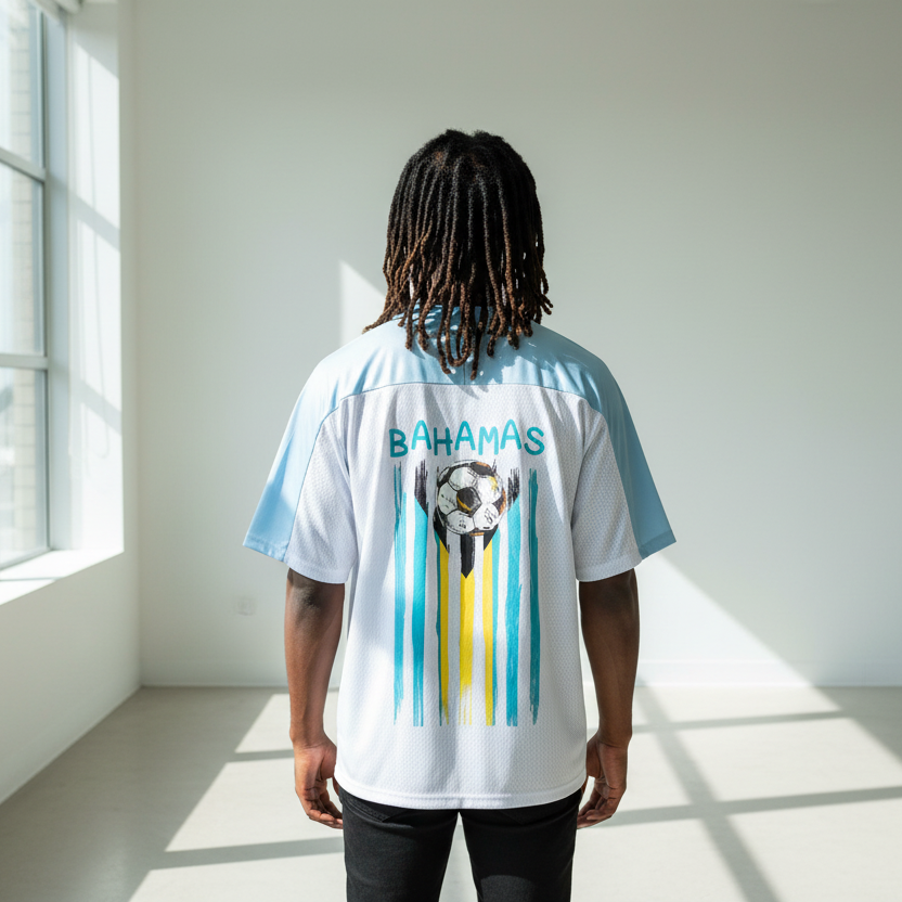 Bahamas Oversized Mesh V-Neck Soccer Jersey