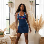 Haiti Flag Art Women's Binding Tight Halter Dress