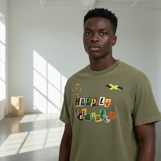 Jamaica Flag Themed Graphic Vintage Wash Cotton Unisex T-Shirt
