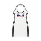 Haiti Flag Art Women's Binding Tight Halter Dress