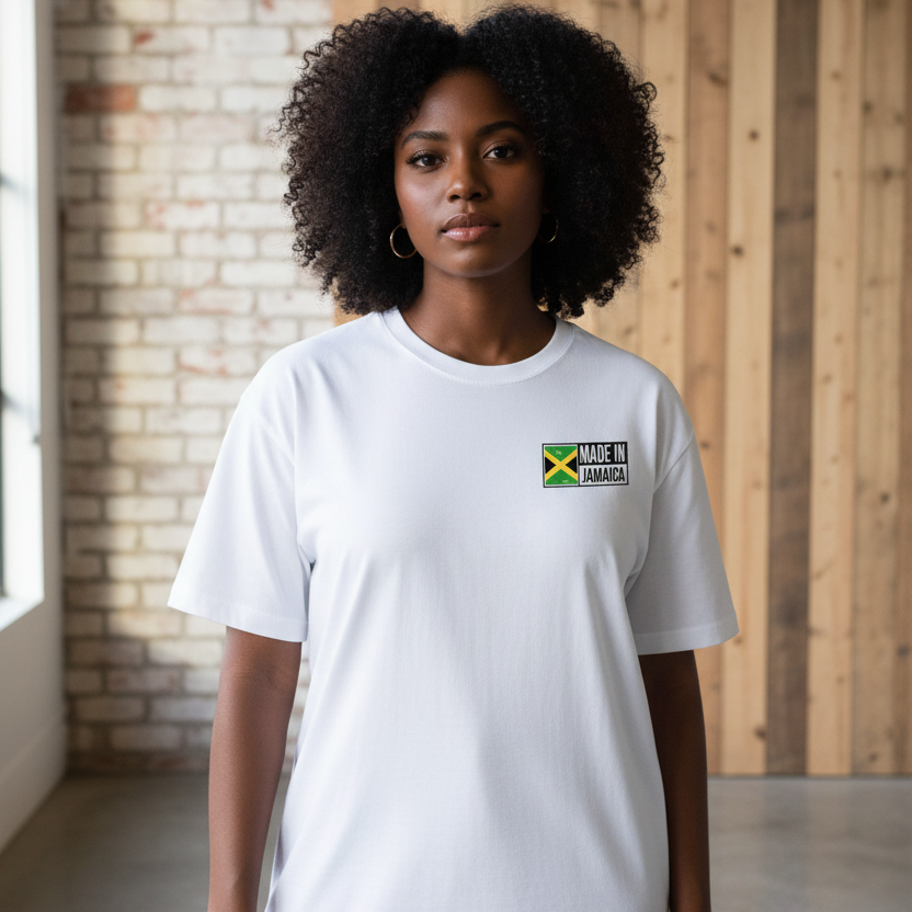 Jamaica Flag Art Themed Graphic Boxy Oversized Unisex T-Shirt