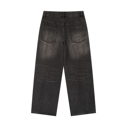 Men's Tiger Art Graphic Wash Heavyweight Denim Jeans