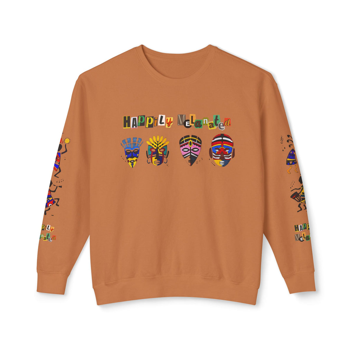 Handcrafted Afro Music Cartoon Graphic Unisex Lightweight Crewneck Sweatshirt Printify