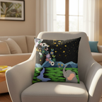 Elephant Dreamscape Cushion - A Cozy Decor for Nature Lovers Printify