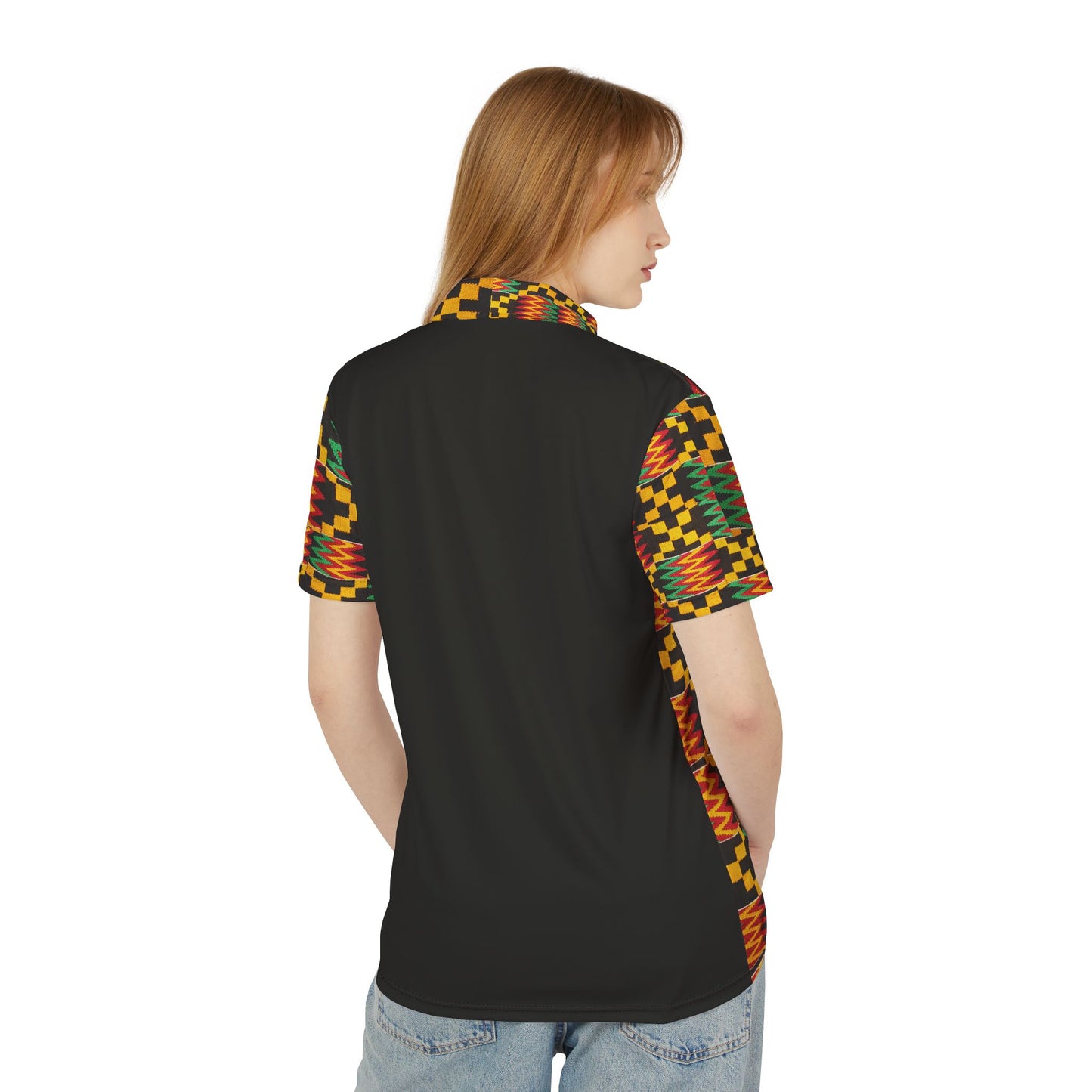 All Over Kente Pattern Polo Shirt — Unisex African Print Short Sleeve Polo