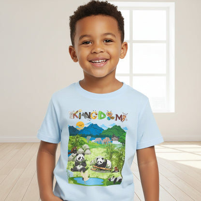 Wild Animals Graphic Toddler T-Shirt, Nature Theme Jungle Safari Shirt, Heavy Cotton Top for Kids