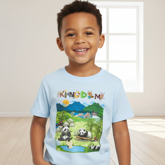 Wild Animals Graphic Toddler T-Shirt, Nature Theme Jungle Safari Shirt, Heavy Cotton Top for Kids