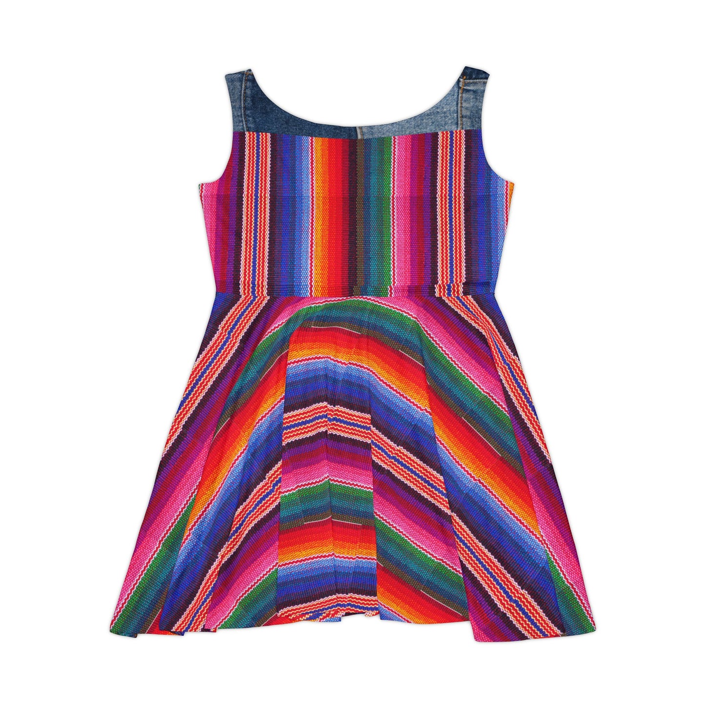 Vibrant Rainbow Striped Women's Skater Dress
