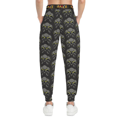 Gothic Skull Print Athletic Joggers, Trendy Loungewear, Gothic Sportswear Printify