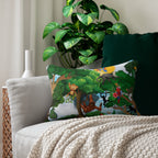 Jungle Adventure Lumbar Pillow - Colorful Wildlife Decor Printify