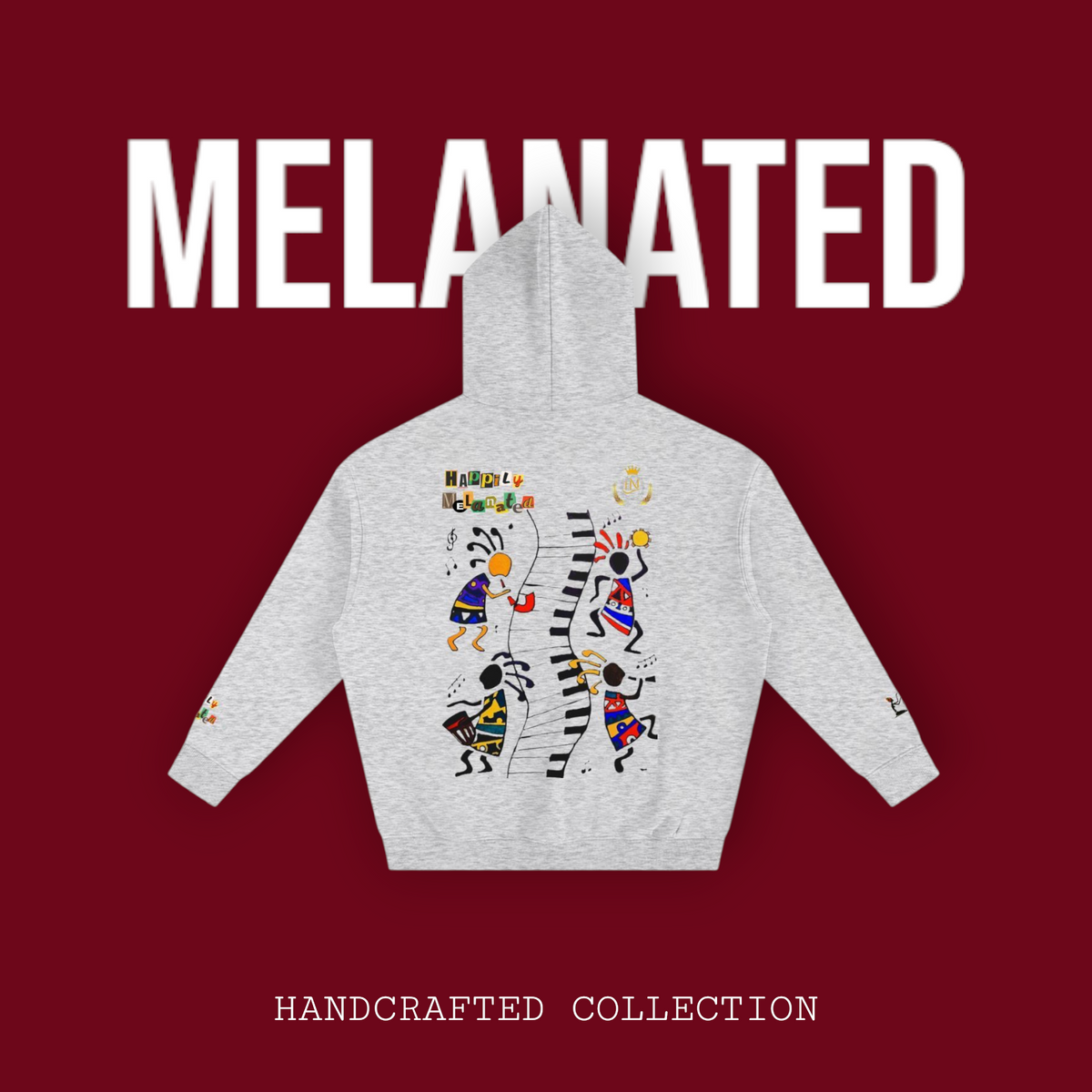 Afro Music Cartoon Unisex Oversize Fleeced Hoodie ODMPOD