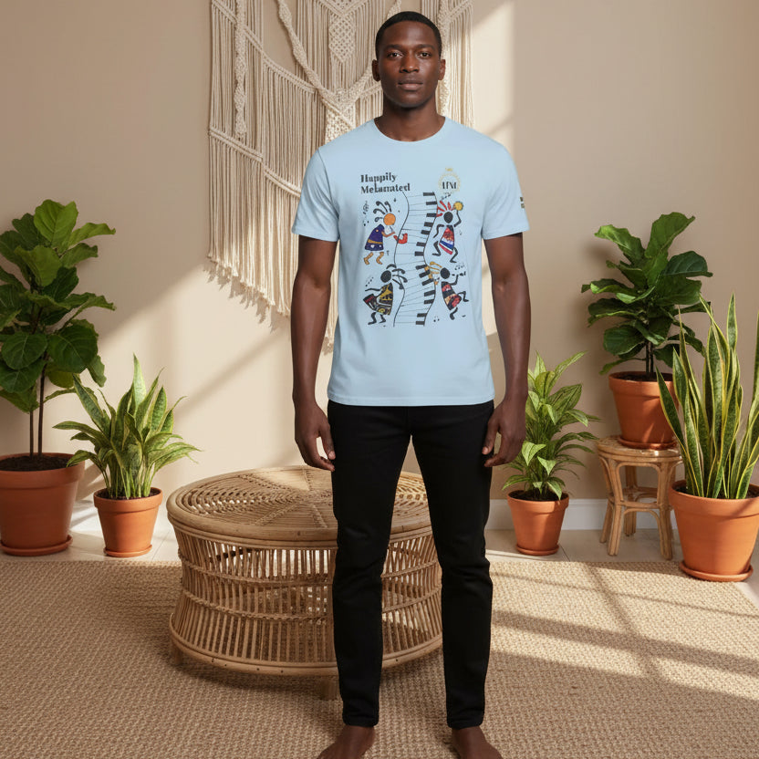 Afro Music, Piano Graphic Unisex Tee, Hand Drawn Music Shirt, Jazz Lover Gift, Musical Art Printify