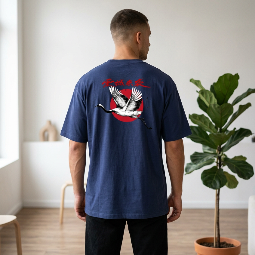 Red-Crowned Craned Graphic Unisex Seamless Unisex T-Shirt