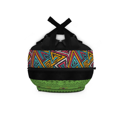 Unique Afro Music Backpack, Music Lover Bag, Cartoon Print Rucksack, Ethnic Design
