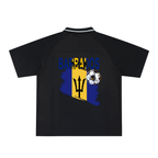 Barbados Flag Themed Graphic Striped V-Neck Unisex Soccer Jersey
