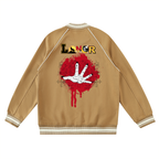 Gothic Hand Graphic Unisex  Contrast Trim Raglan Varsity Jacket