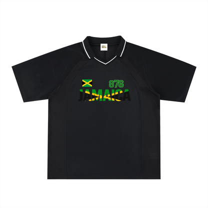 Jamaican Pride Themed Graphic V-Neck Unisex Soccer Jersey