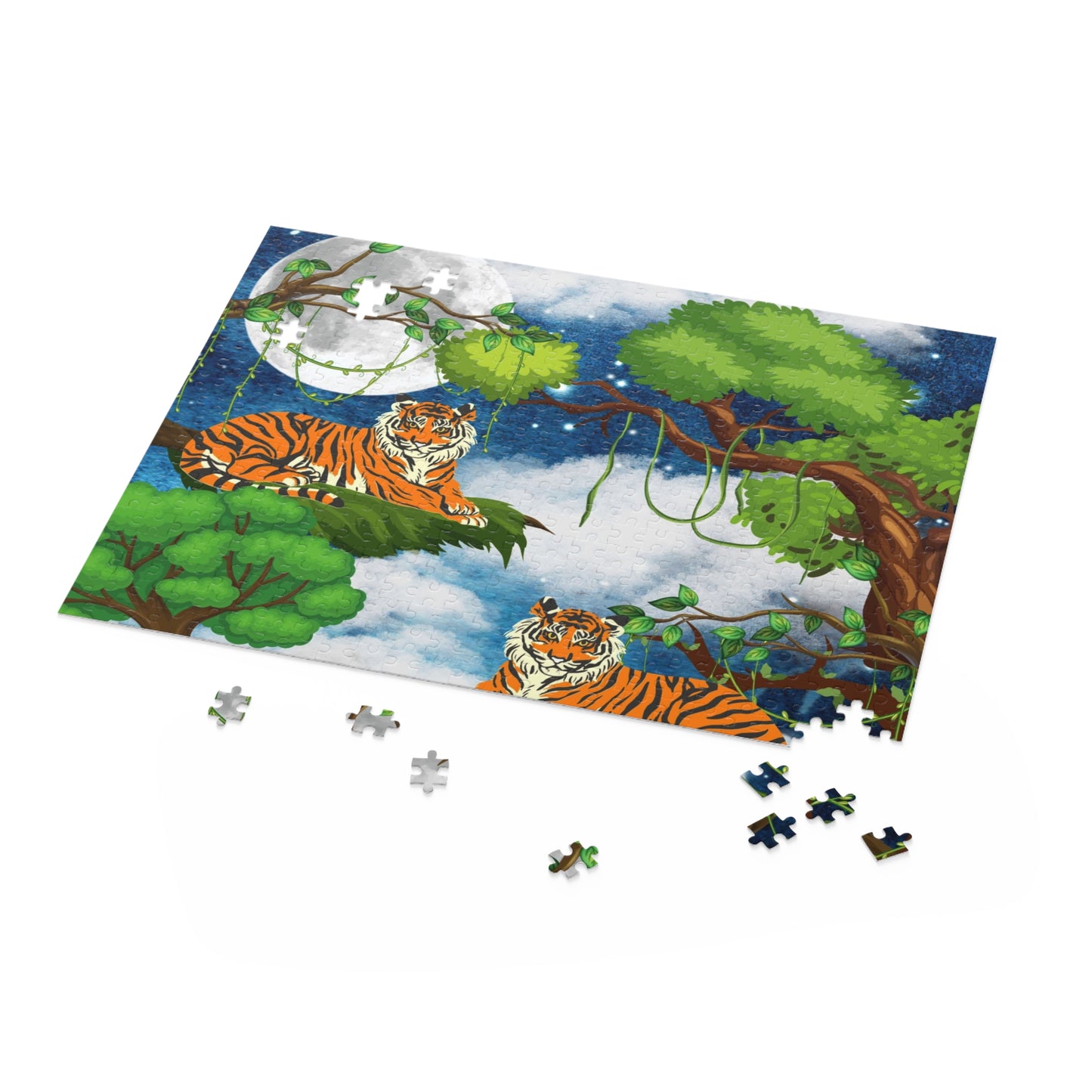 Tropical Tiger Puzzle - 120, 252 & 500-Piece Options | Jungle Wildlife Art