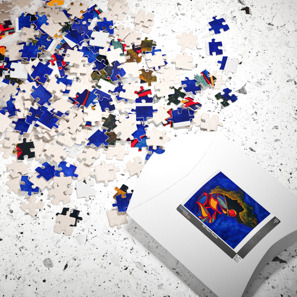 Artistic African Abstract Landscape Puzzle - Unique Design, Multiple Sizes Printify