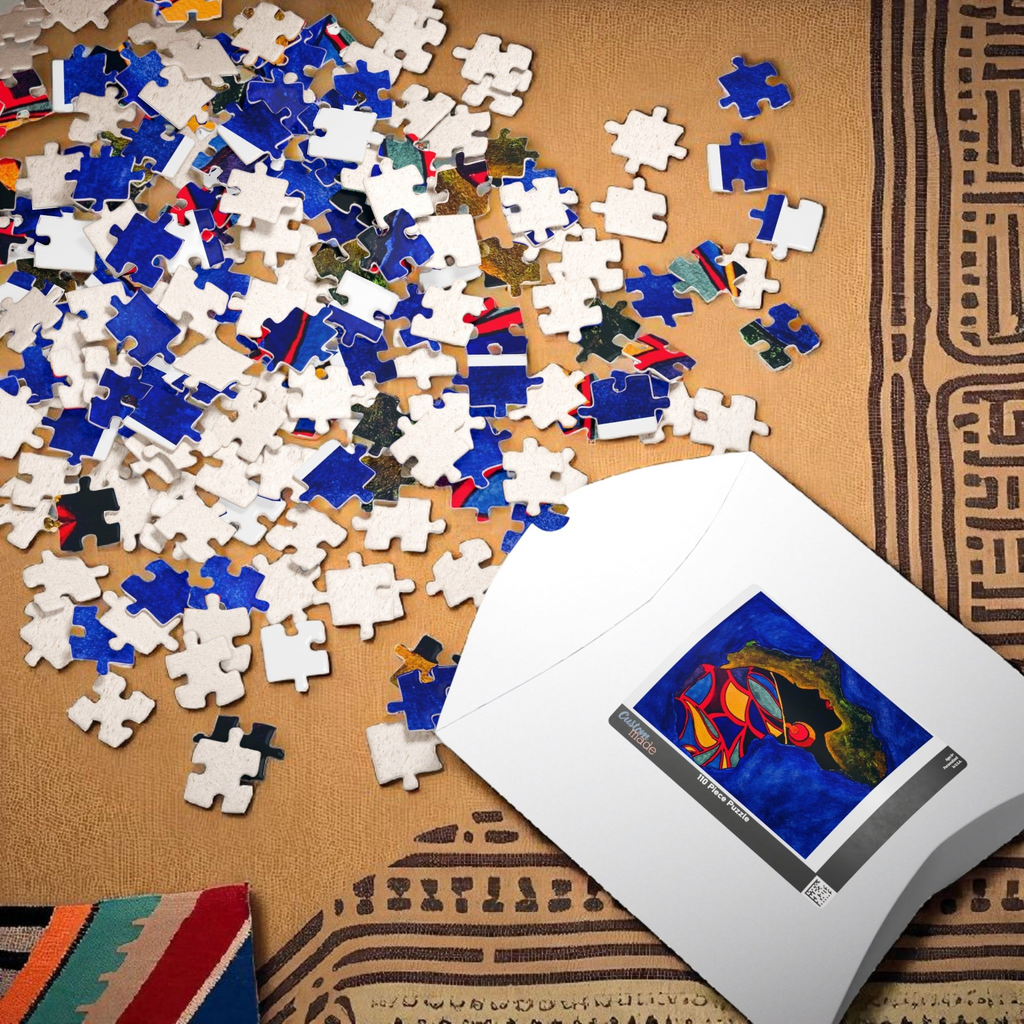 Artistic African Abstract Landscape Puzzle - Unique Design, Multiple Sizes Printify