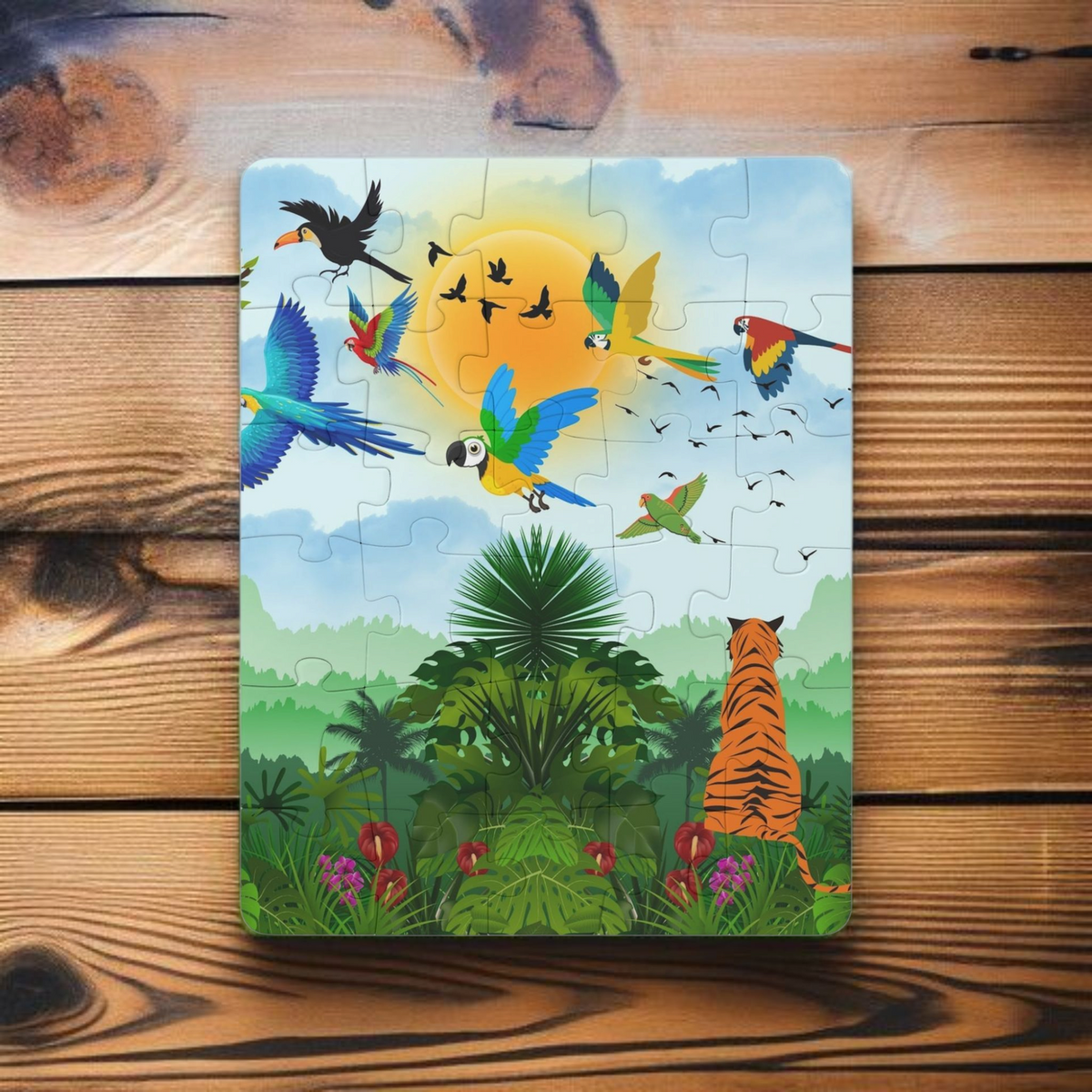 Colorful Jungle Adventure Puzzle for Kids – 30 Pieces – Fun Learning Activity Printify