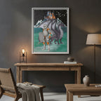 Knight and Dragon Fantasy Art, Framed Matte Canvas Printify
