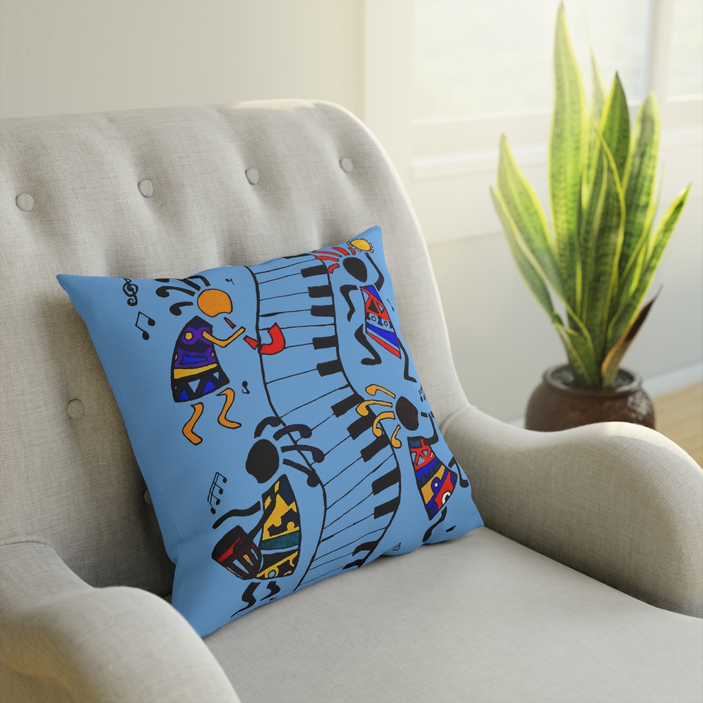 Musical Vibrations Cushion - Colorful Art for Home Decor