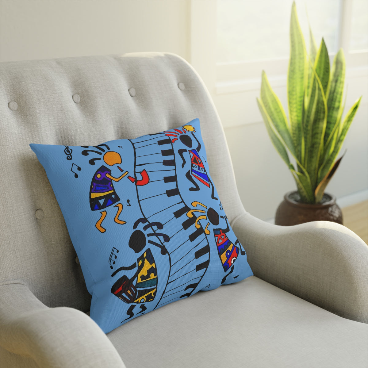 Musical Vibrations Cushion - Colorful Art for Home Decor Printify