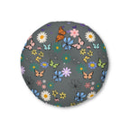 Floral Tufted Floor Pillow - Round Cushion for Cozy Decor Printify