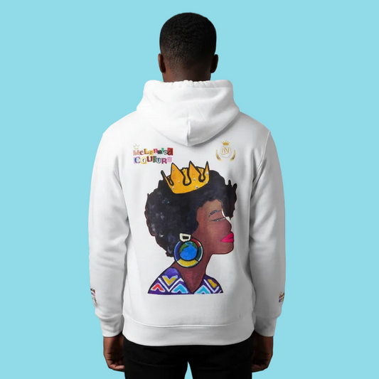 Crowned Black Woman Art Graphic Unisex Oversize Fleeced Hoodie