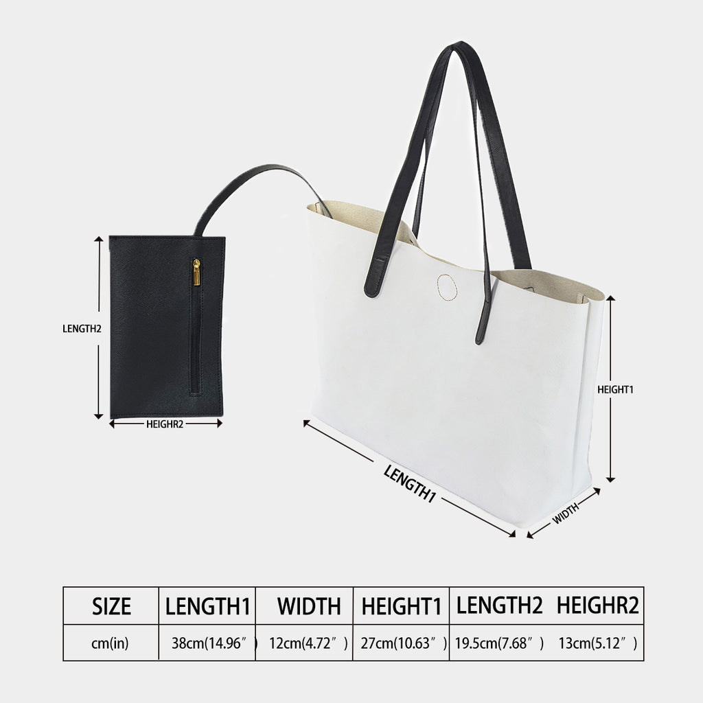 Graphic Shopping Tote Bag Featuring Afro-Centric Art, Accompanied by a Matching Black Mini Purse Yoycol
