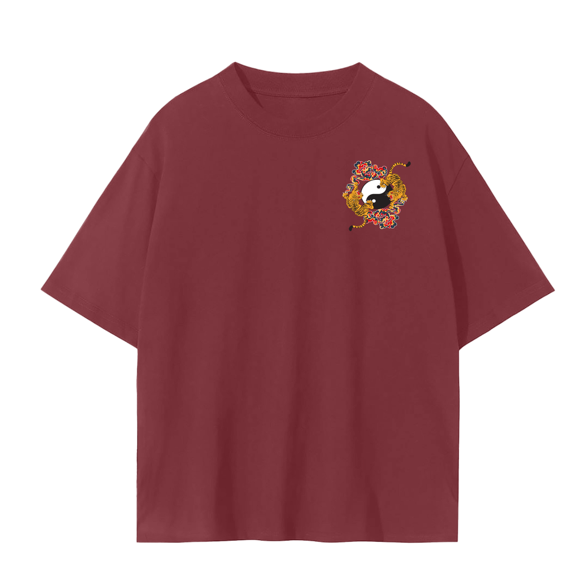 Ying and Yang Graphic Tiger Unisex Seamless Unisex T-Shirt