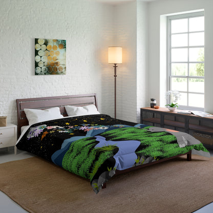 Whimsical Elephant Comforter, Cozy Bedding, Dreamy Decor, Unique Gift for Kids, Nature-Inspired Home Textile